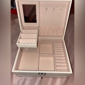 brand new white jewelry box with mirror
